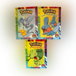 Pokemon Master’s Club Trio Hardcover Books with Pikachu, Mudkip, and Treecko
